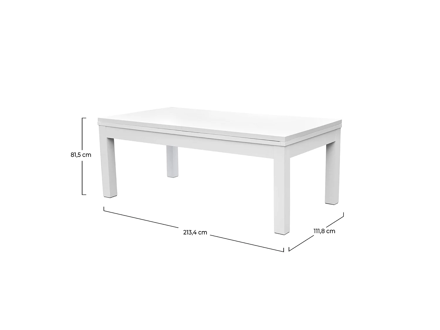 Table de billard convertible blanche tapis gris - Eddie