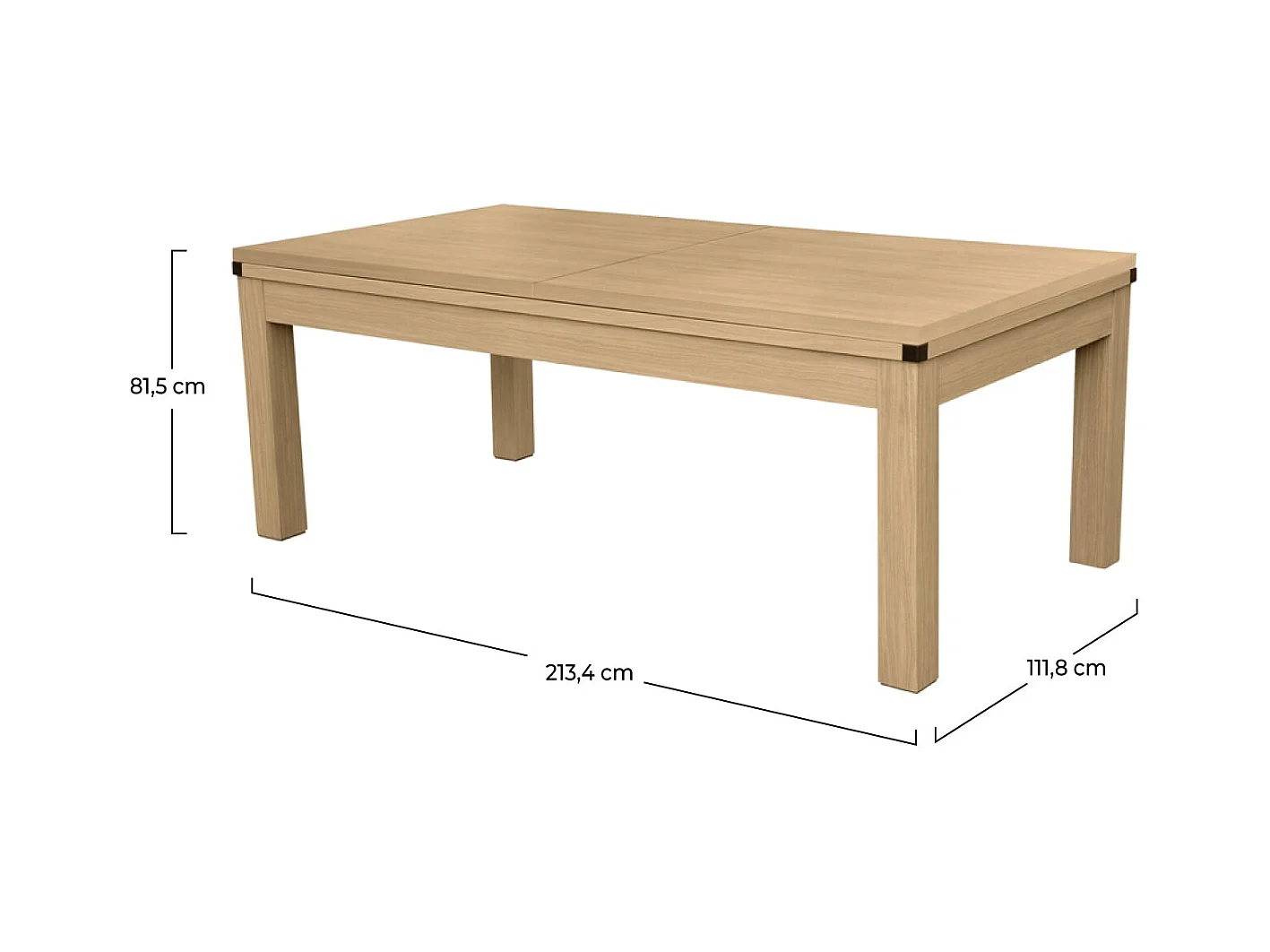 Table de billard convertible bois clair tapis bleu clair - Eddie