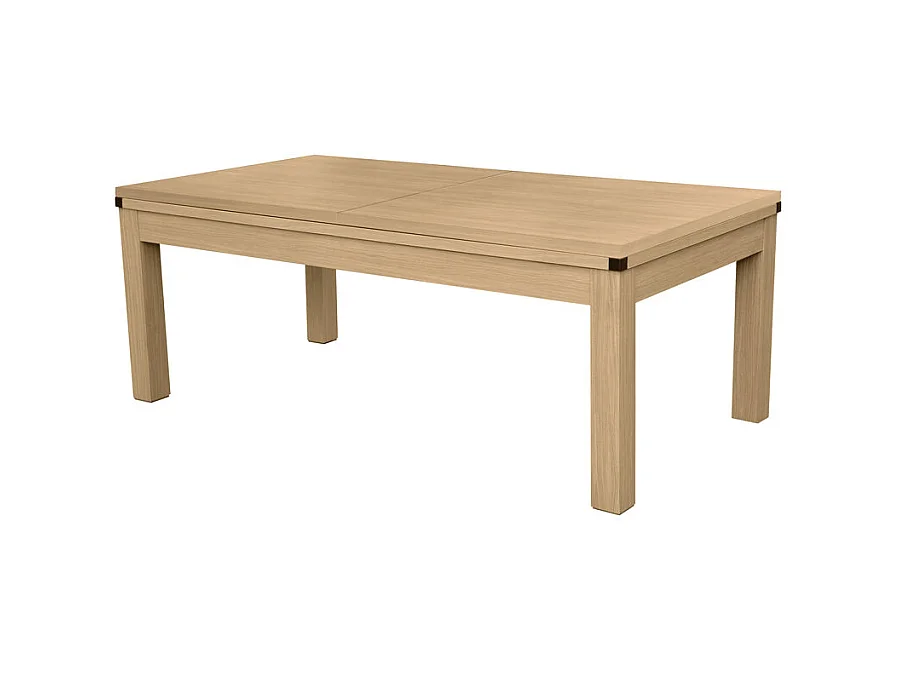 Table de billard convertible bois clair tapis bleu clair - Eddie