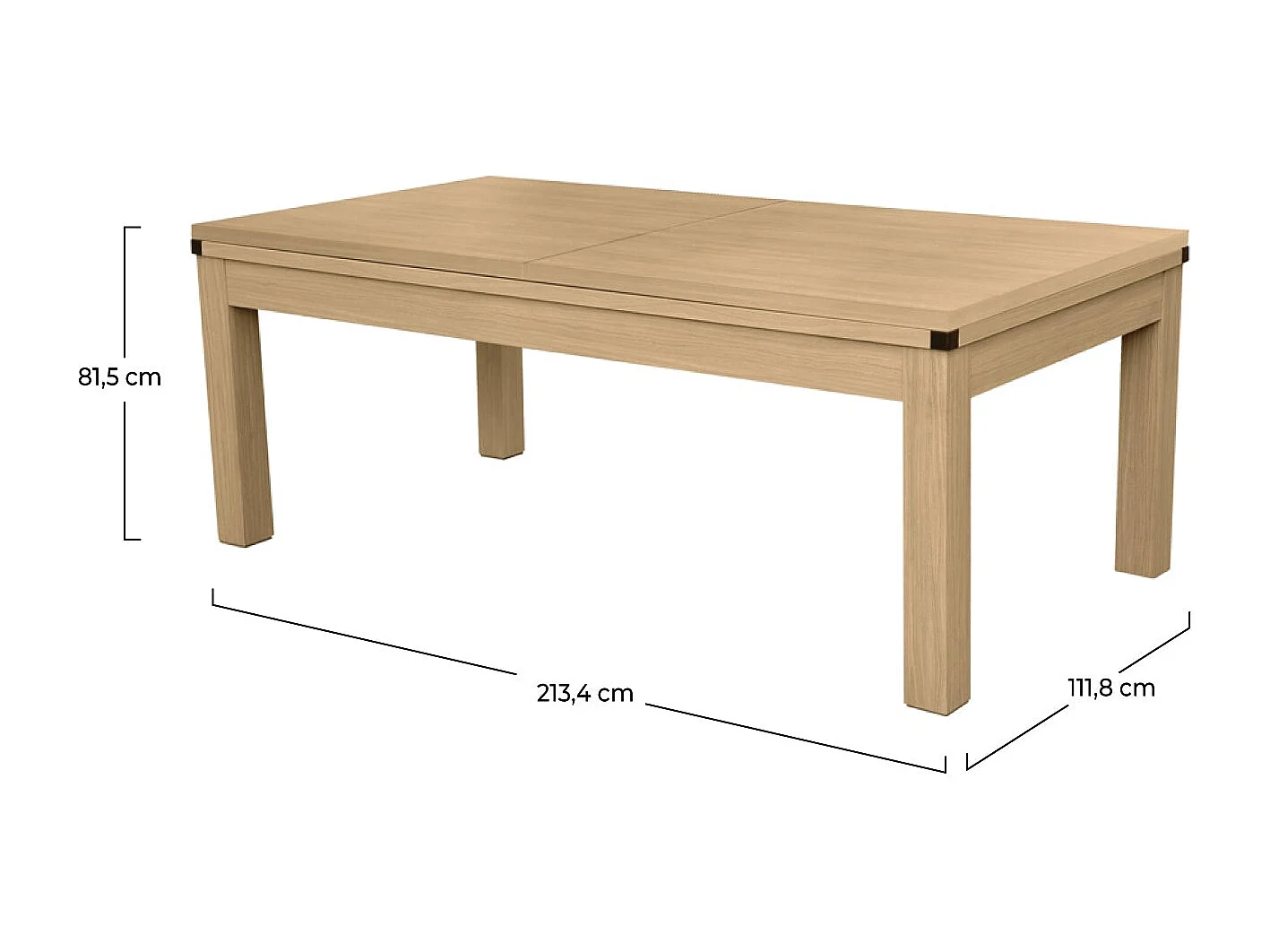 Mesa de billar convertible madera clara alfombra azul claro - Eddie