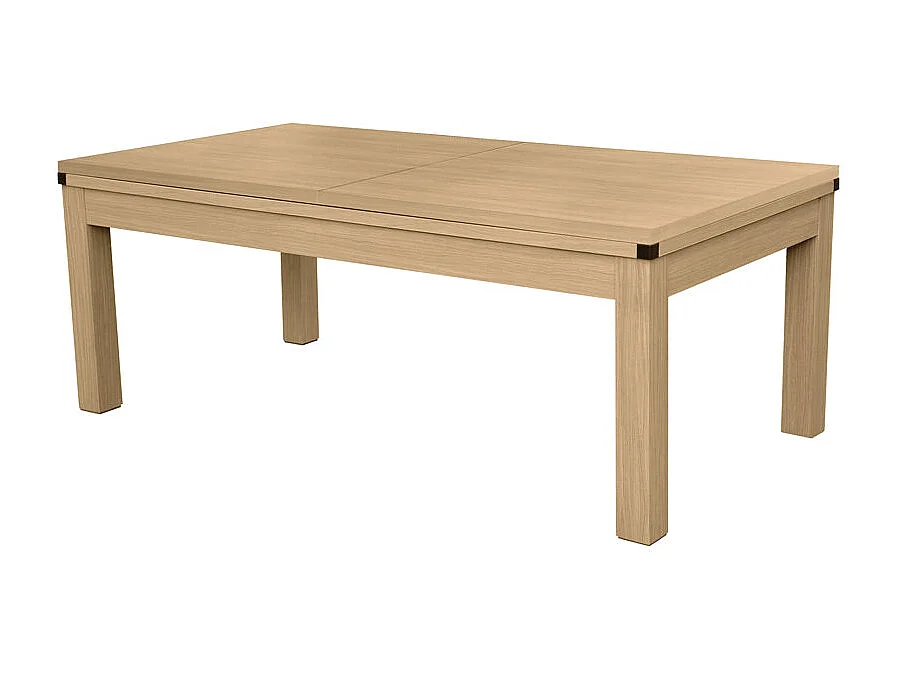 Mesa de billar convertible madera clara alfombra azul claro - Eddie