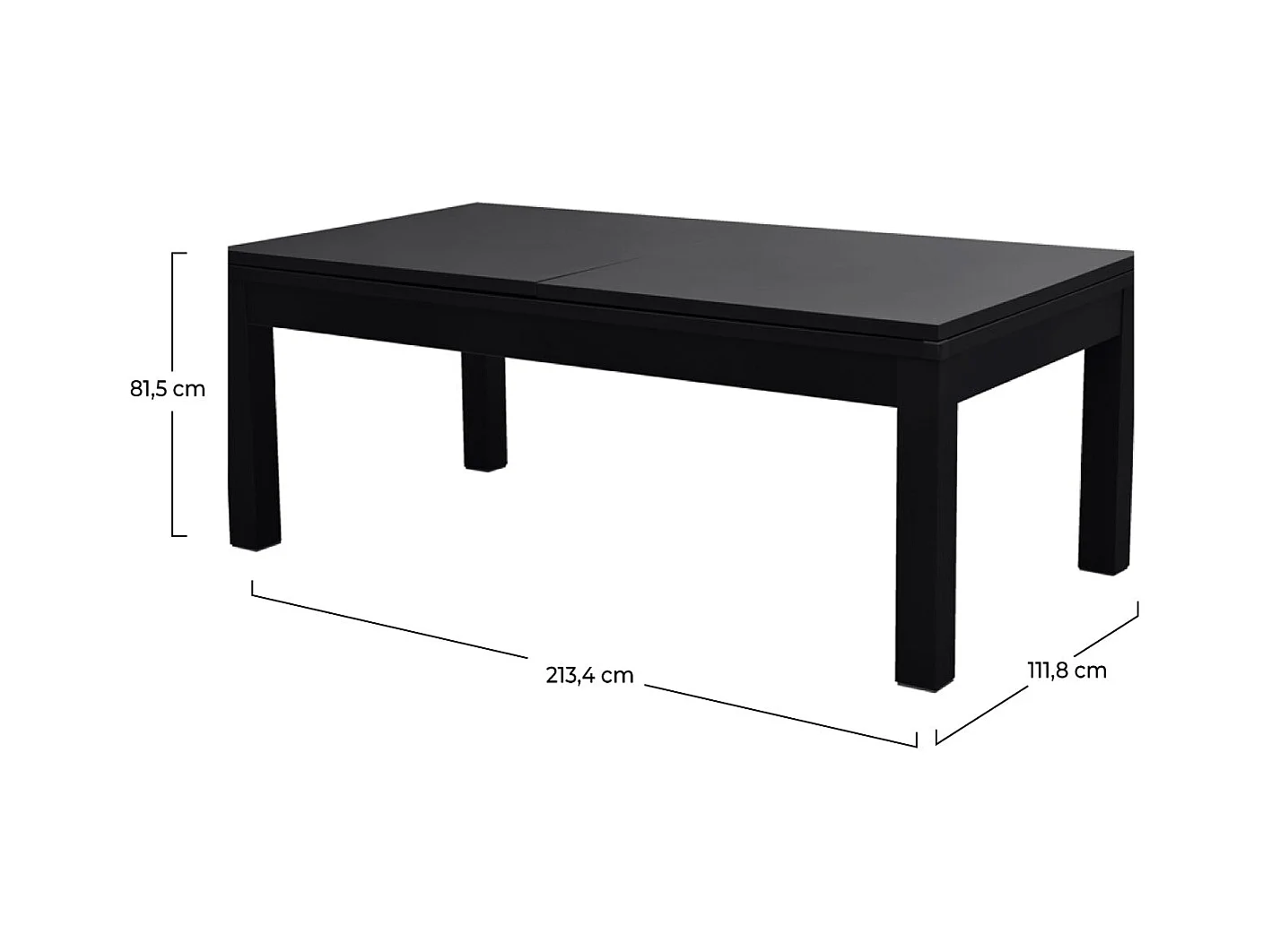 Tavolo da biliardo trasformabile nero con tappeto verde - Eddie