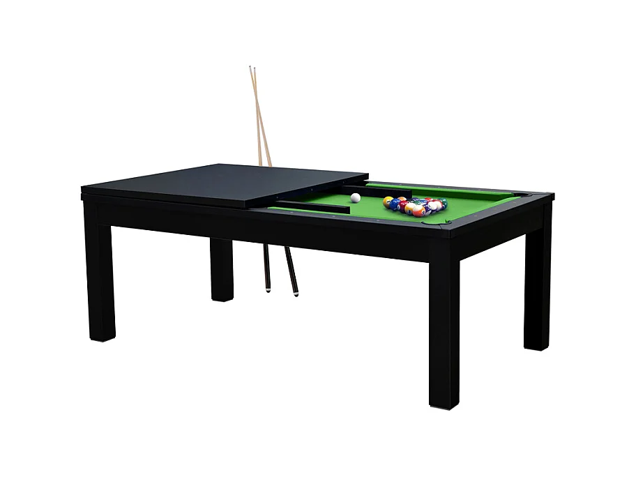 Table de billard convertible noire tapis vert - Eddie