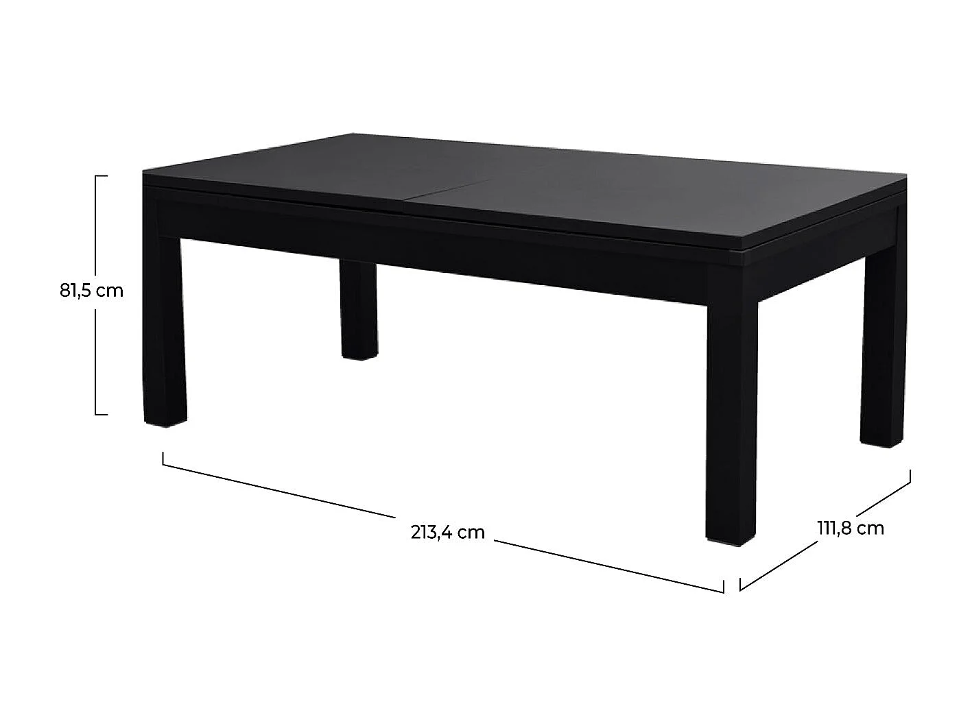 Table de billard convertible noire tapis vert - Eddie