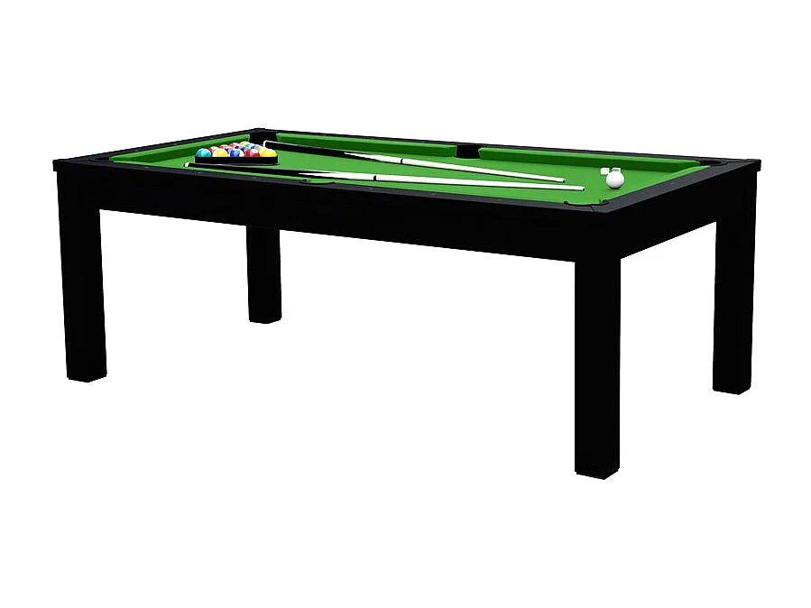 Table de billard convertible noire tapis vert - Eddie