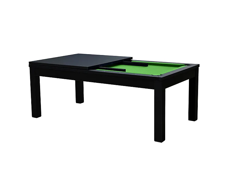 Mesa de billar convertible negra con alfombra verde - Eddie