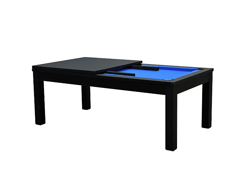 Tavolo da biliardo convertibile nero con panno blu - Eddie