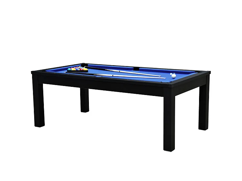 Tavolo da biliardo convertibile nero con panno blu - Eddie