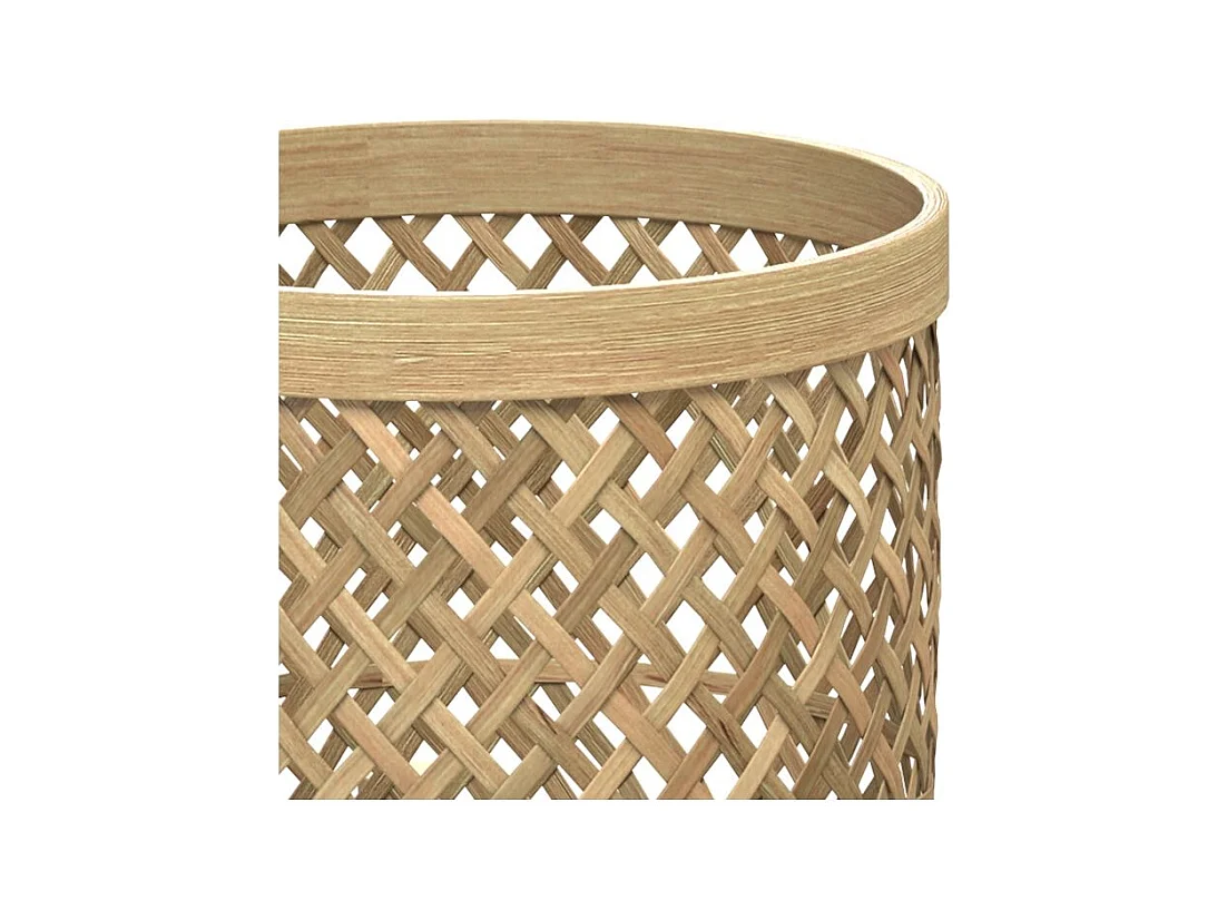 Cache-pot pieds en teck et bambou (lot de 2) - Mila