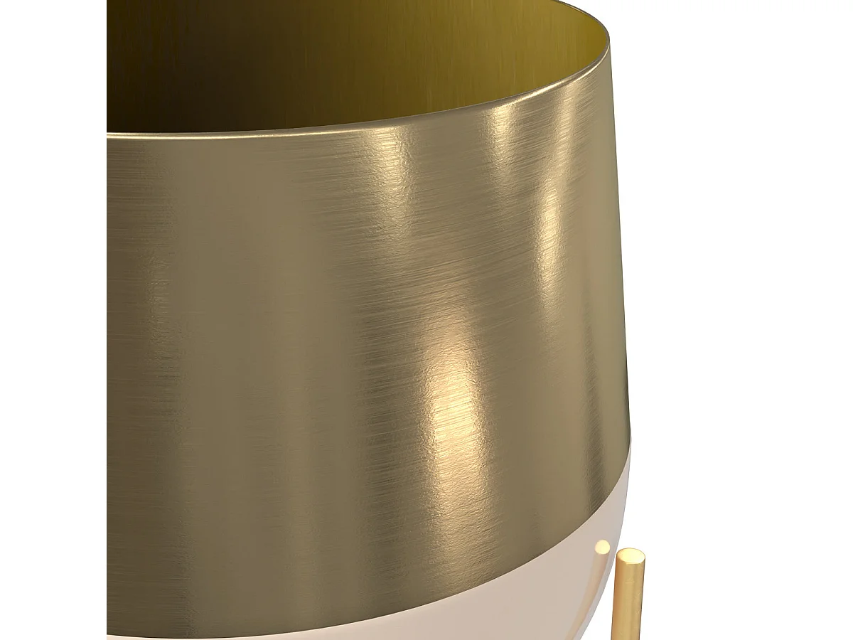 Cache-pot en métal rose clair et laiton - Moose