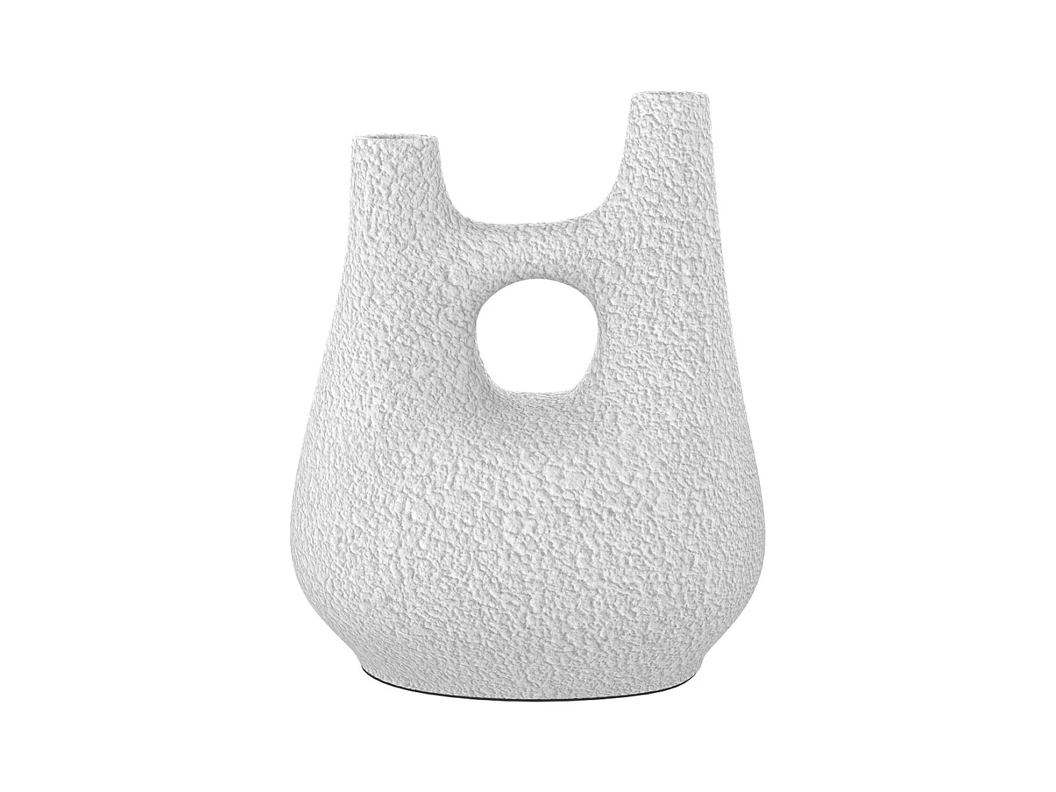 Vase décoratif blanc en terre cuite H42cm - Cruz