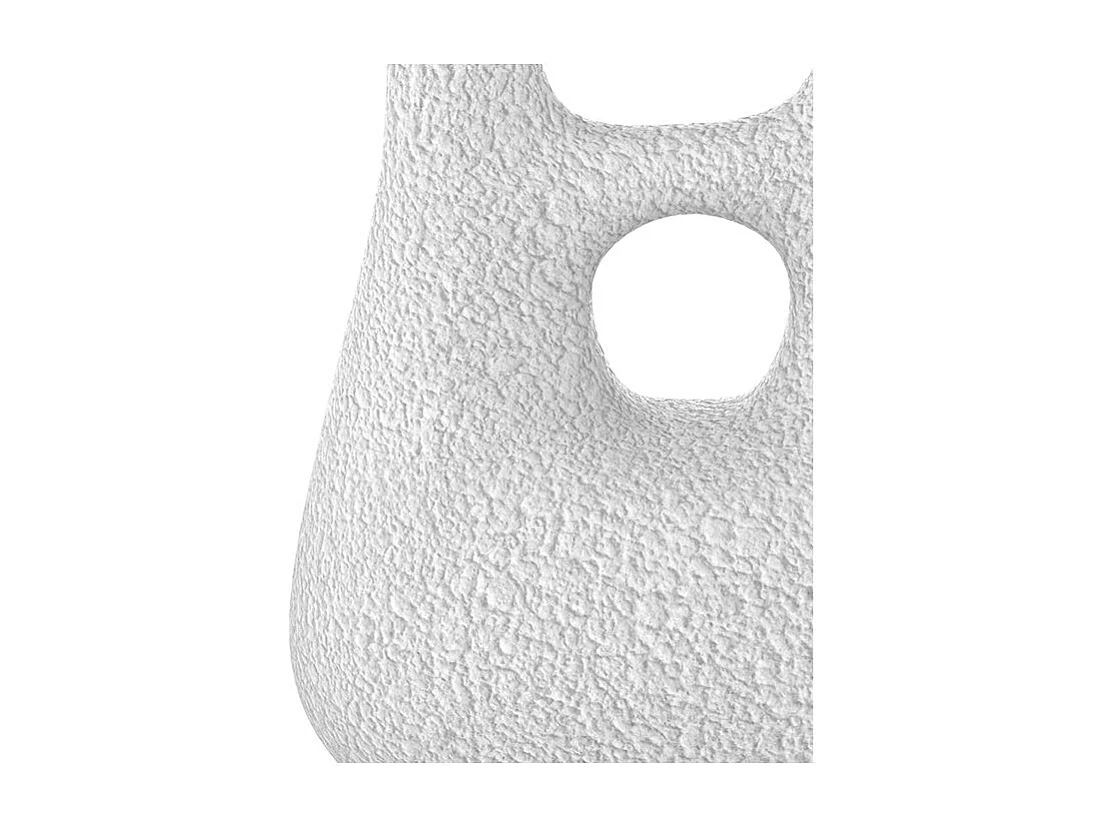 Vase décoratif blanc en terre cuite H42cm - Cruz