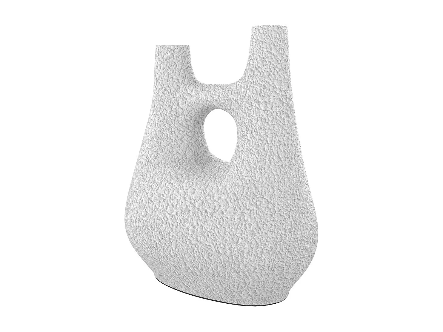 Vase décoratif blanc en terre cuite H42cm - Cruz