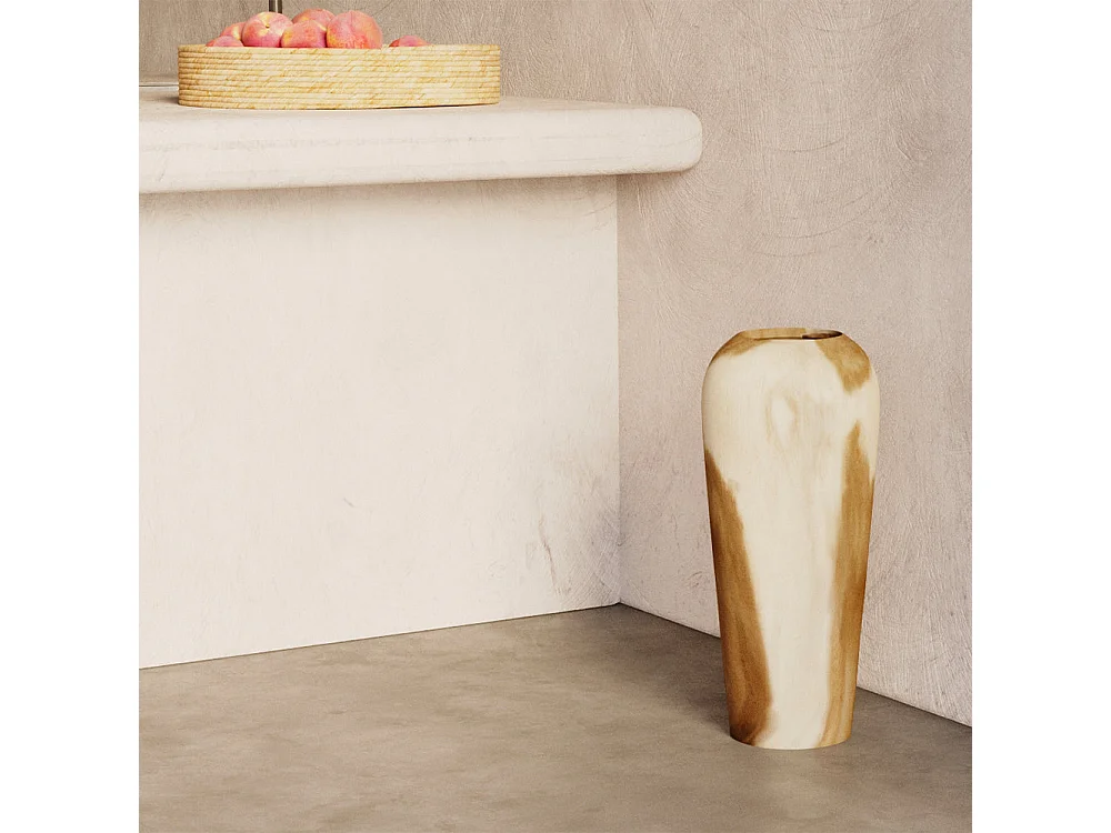 Vase décoratif en bois de suar H60 cm - Makkar