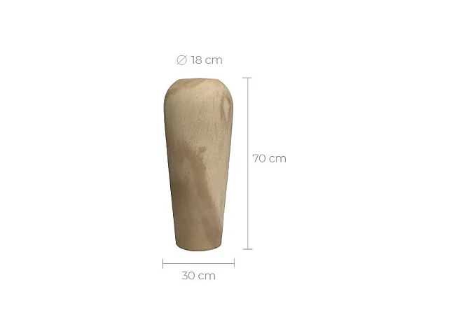 Vase décoratif en bois de suar H70 cm - Makkar