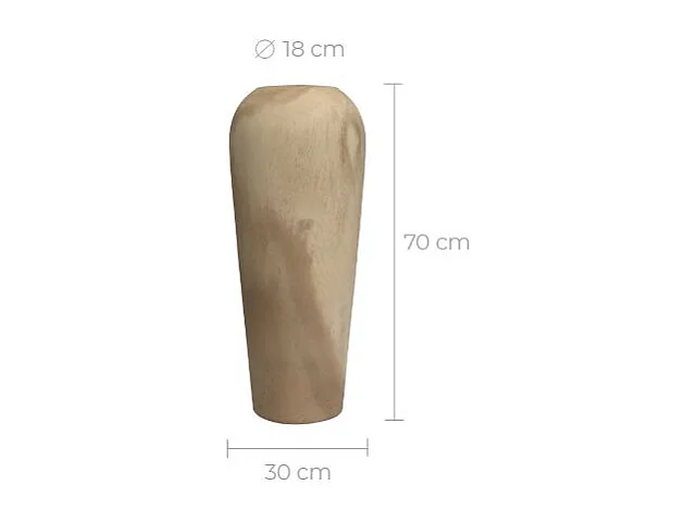 Vase décoratif en bois de suar H70 cm - Makkar