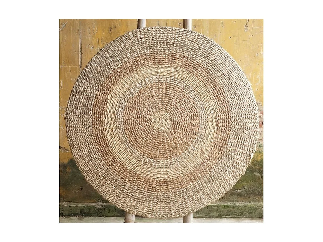 Tapis rond naturel en posidonie 150 cm - Angola