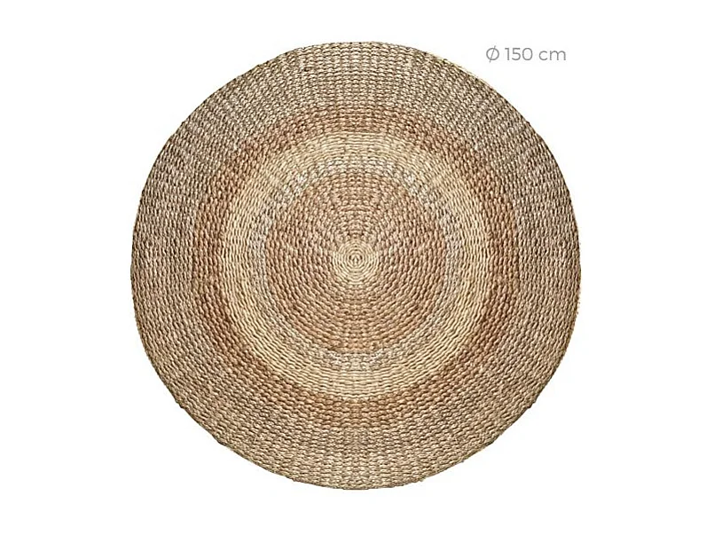 Tapis rond naturel en posidonie 150 cm - Angola