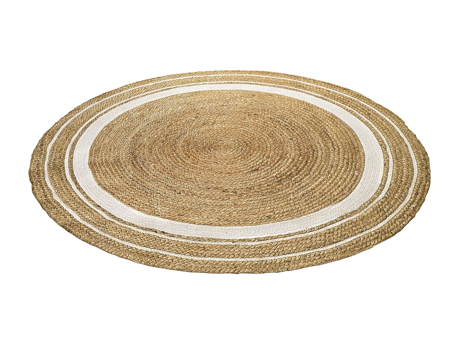 Tapis rond ∅120cm en jute - Blush