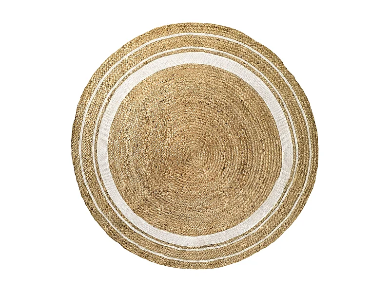 Tapis rond ∅120cm en jute - Blush