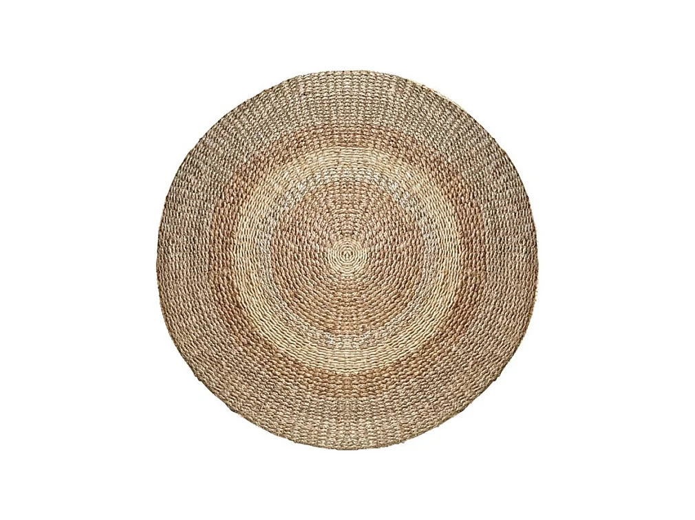 Tapis rond naturel en posidonie 120 cm - Angola