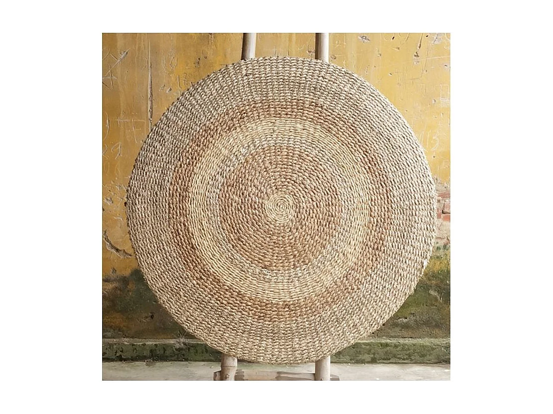 Tapis rond naturel en posidonie 120 cm - Angola