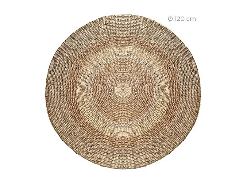 Tapis rond naturel en posidonie 120 cm - Angola