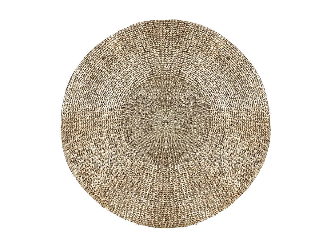 Tapis rond naturel en posidonie 150 cm - Tanzanie