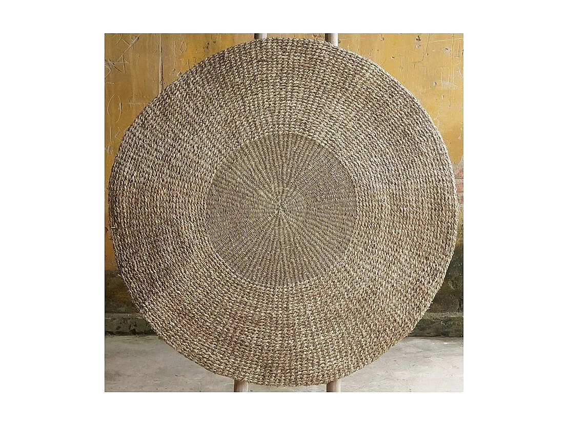 Tapis rond naturel en posidonie 150 cm - Tanzanie