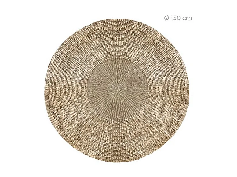 Tapis rond naturel en posidonie 150 cm - Tanzanie
