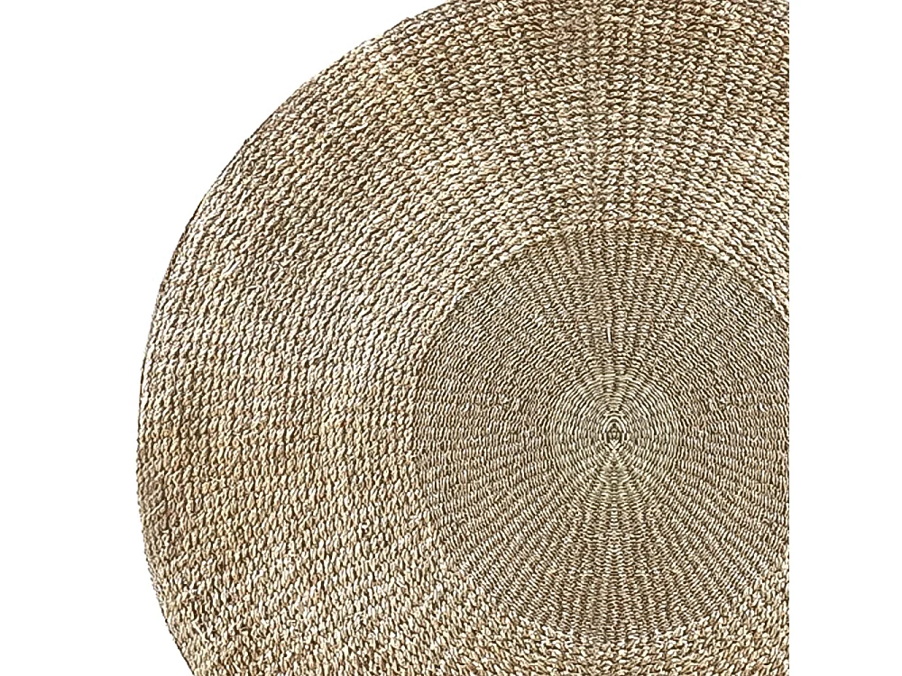 Tapis rond naturel en posidonie 150 cm - Tanzanie