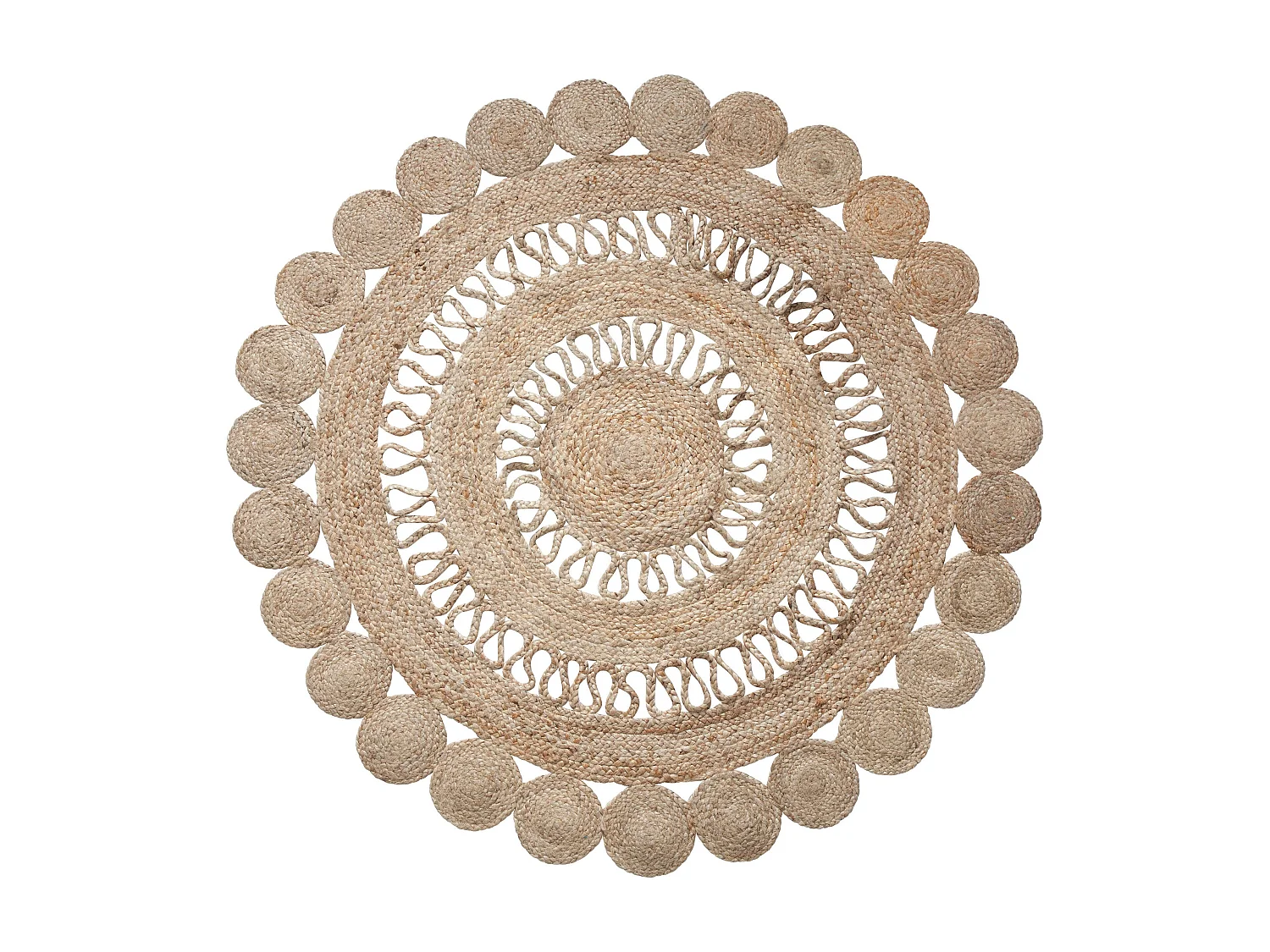 Alfombra redonda ÿ150 cm en yute - Margy