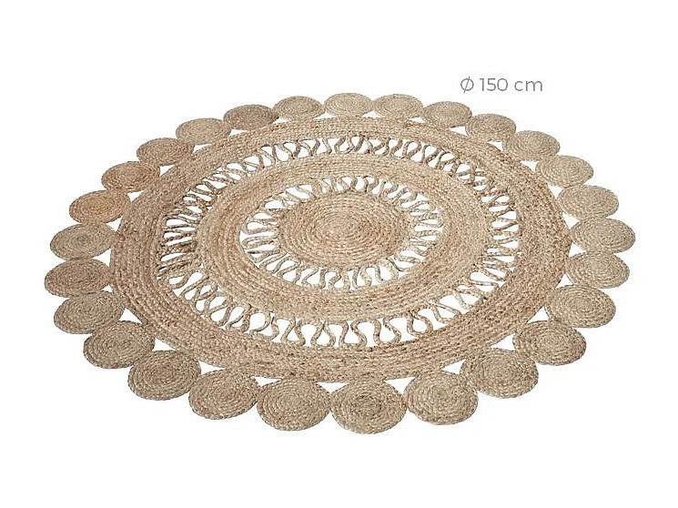 Alfombra redonda ÿ150 cm en yute - Margy