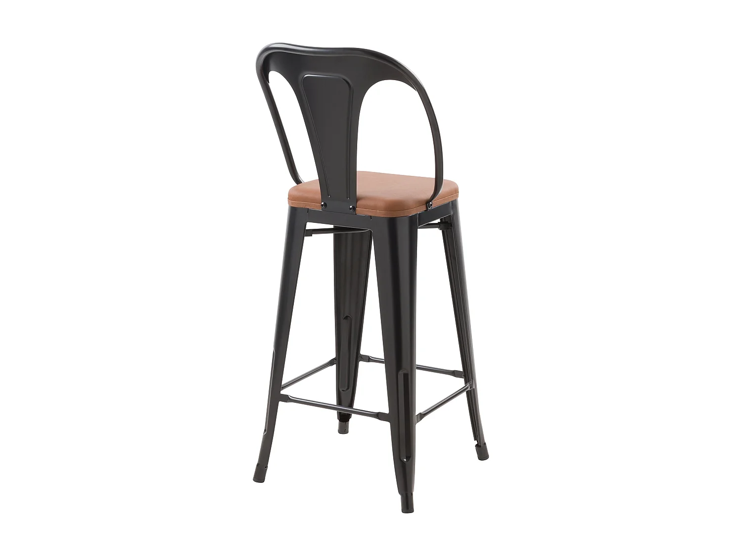 Lot de 2 chaises pour îlot central 68 cm noires et marron - Charly