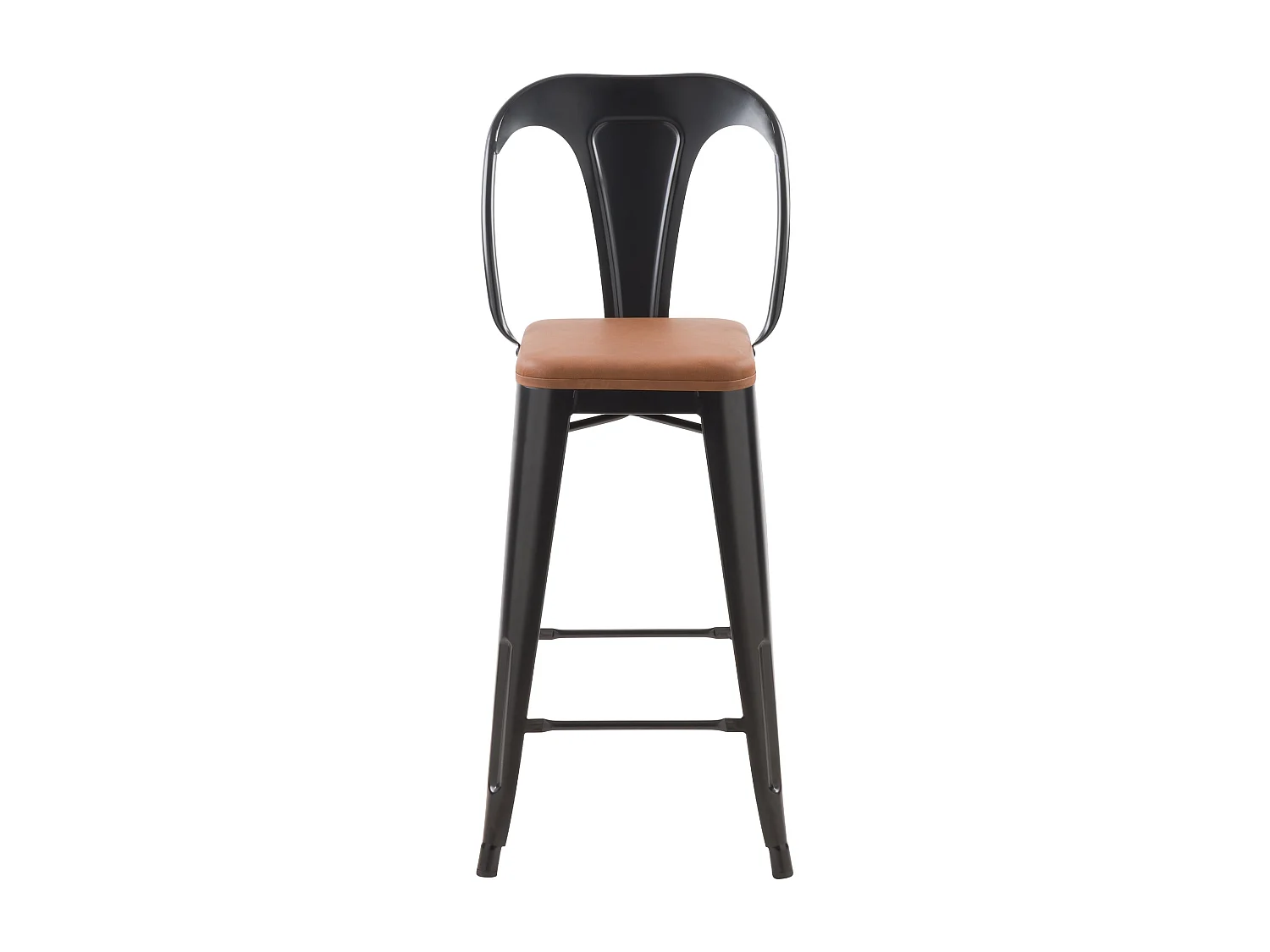 Set de 2 taburetes para isla de cocina negros y marrones 66 cm - Charly