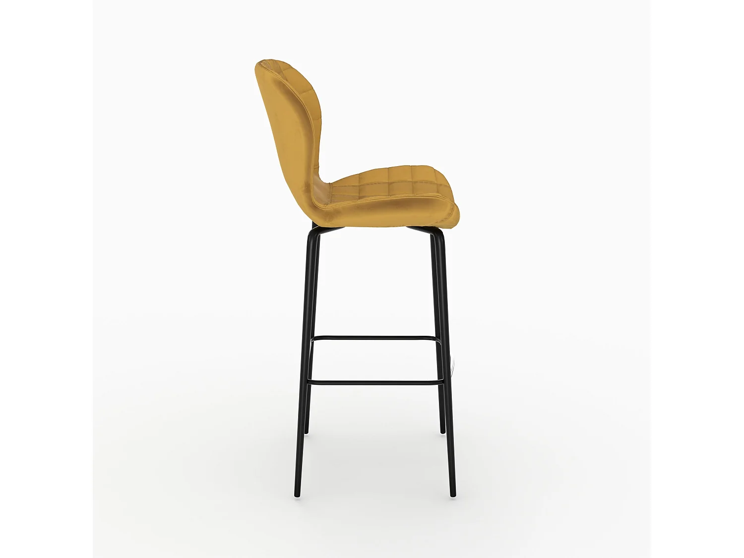 Set de 2 sillas de bar de terciopelo amarillo curry 75 cm - Mazzia