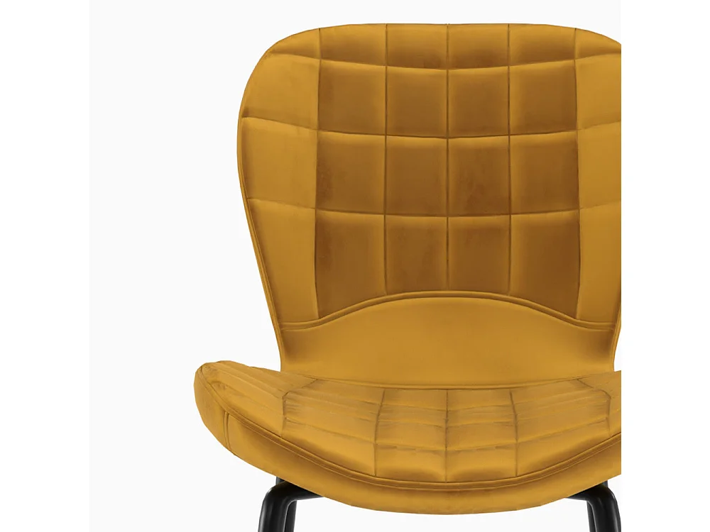 Set de 2 sillas de bar de terciopelo amarillo curry 75 cm - Mazzia