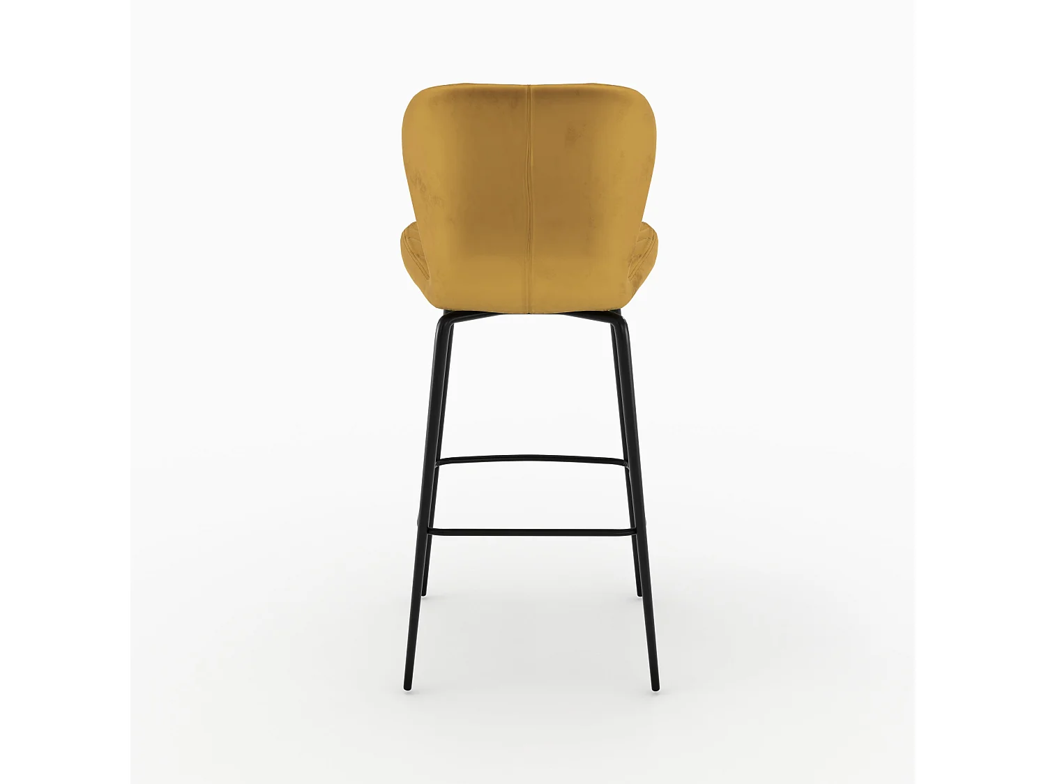 Set de 2 sillas de bar de terciopelo amarillo curry 75 cm - Mazzia