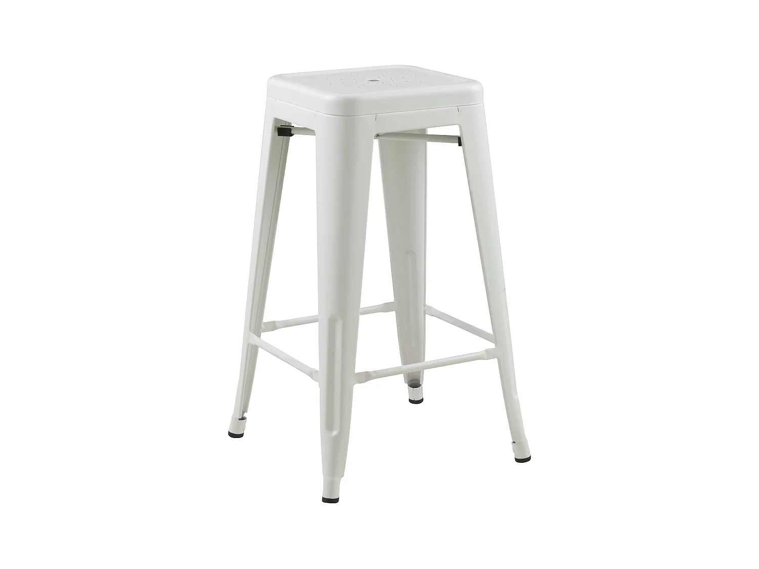 Set de 2 taburetes para isla de cocina en metal blanco mate 66 cm - Indus