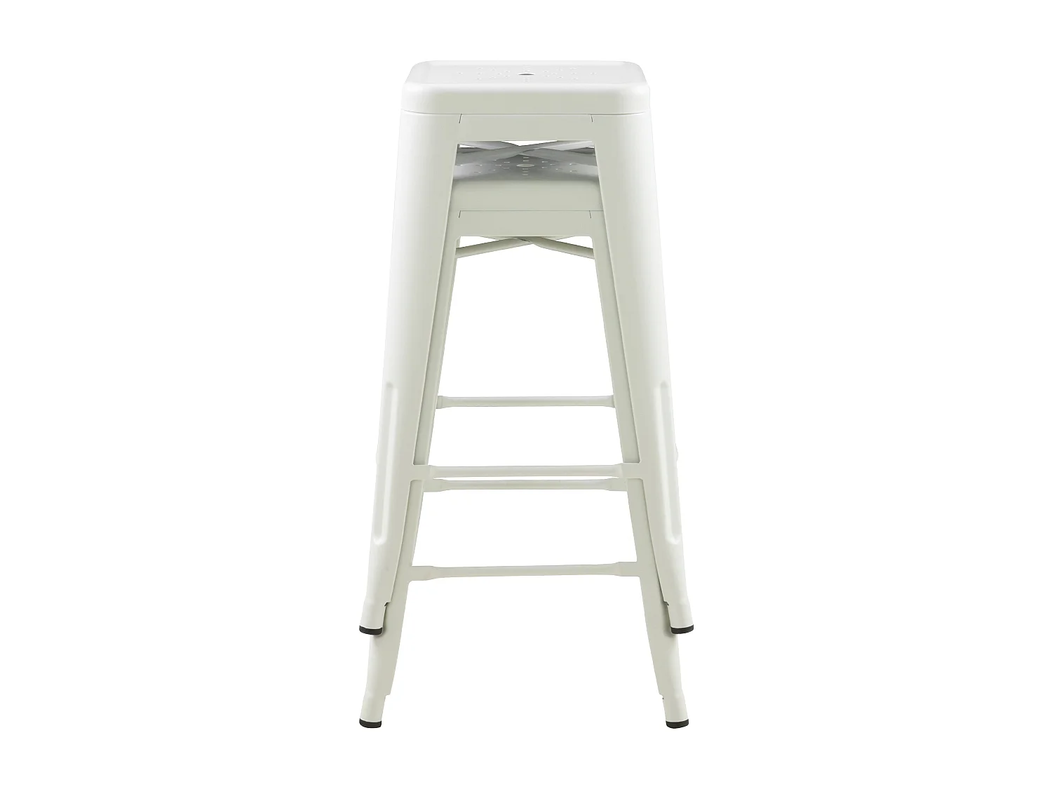 Set di 2 sedie per isola centrale in metallo bianco opaco 66 cm - Indus