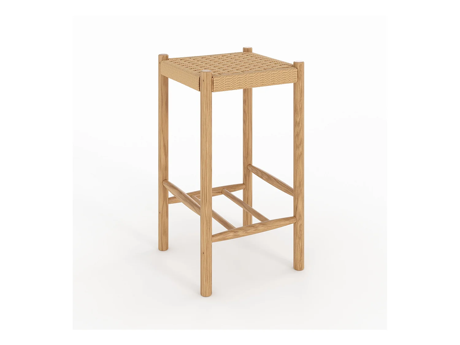 Sedia per isola centrale in vimini e legno 65 cm - Kepler