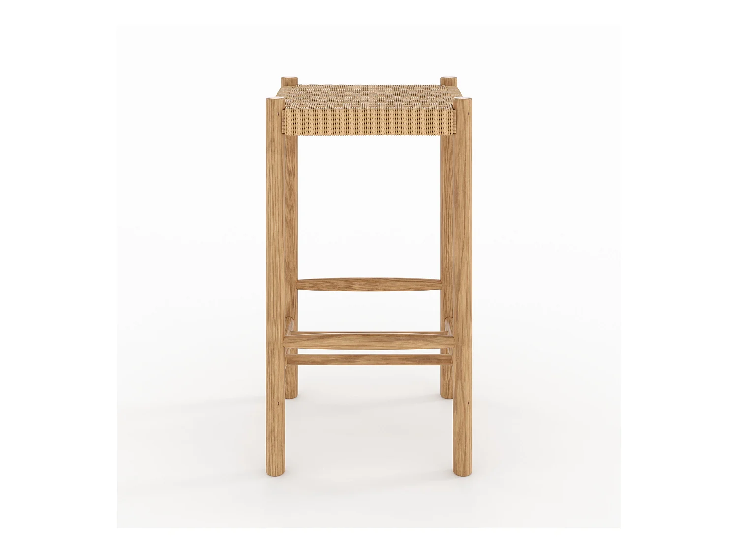 Sedia per isola centrale in vimini e legno 65 cm - Kepler