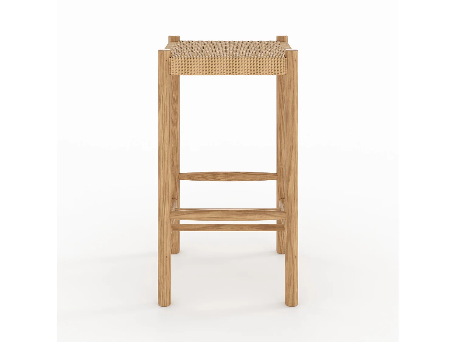 Taburetes para isla de cocina de mimbre y madera 65 cm - Kepler