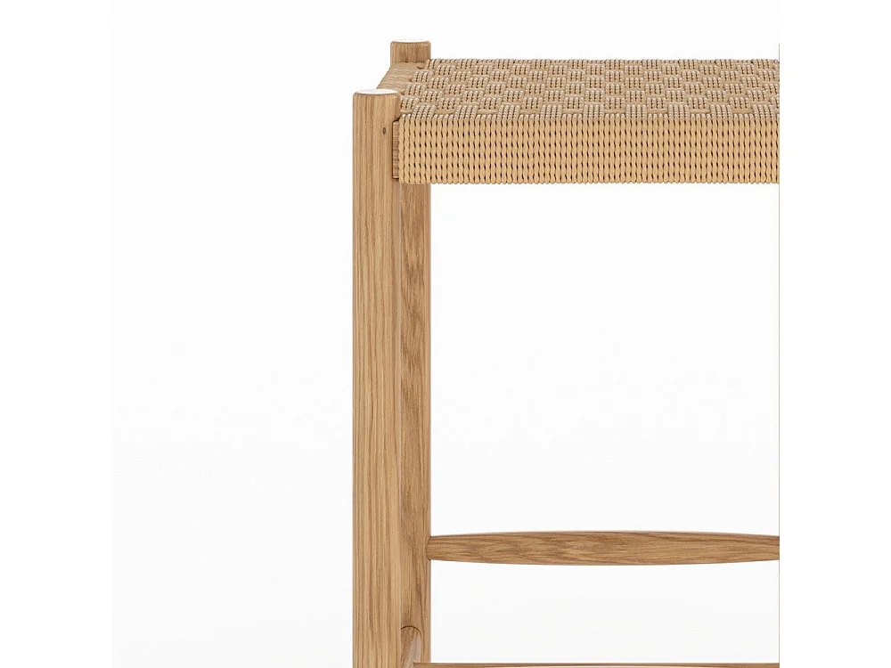 Taburetes para isla de cocina de mimbre y madera 65 cm - Kepler