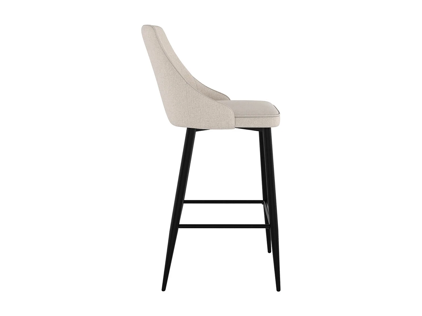 Set di 2 sedie per isola centrale 66,5 cm in tessuto beige - Pipo