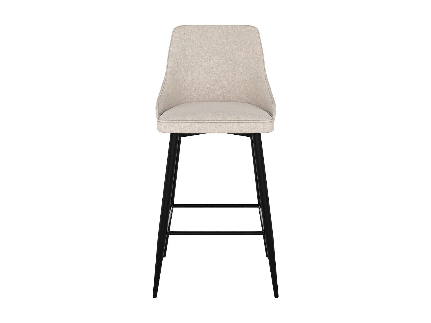 Set di 2 sedie per isola centrale 66,5 cm in tessuto beige - Pipo