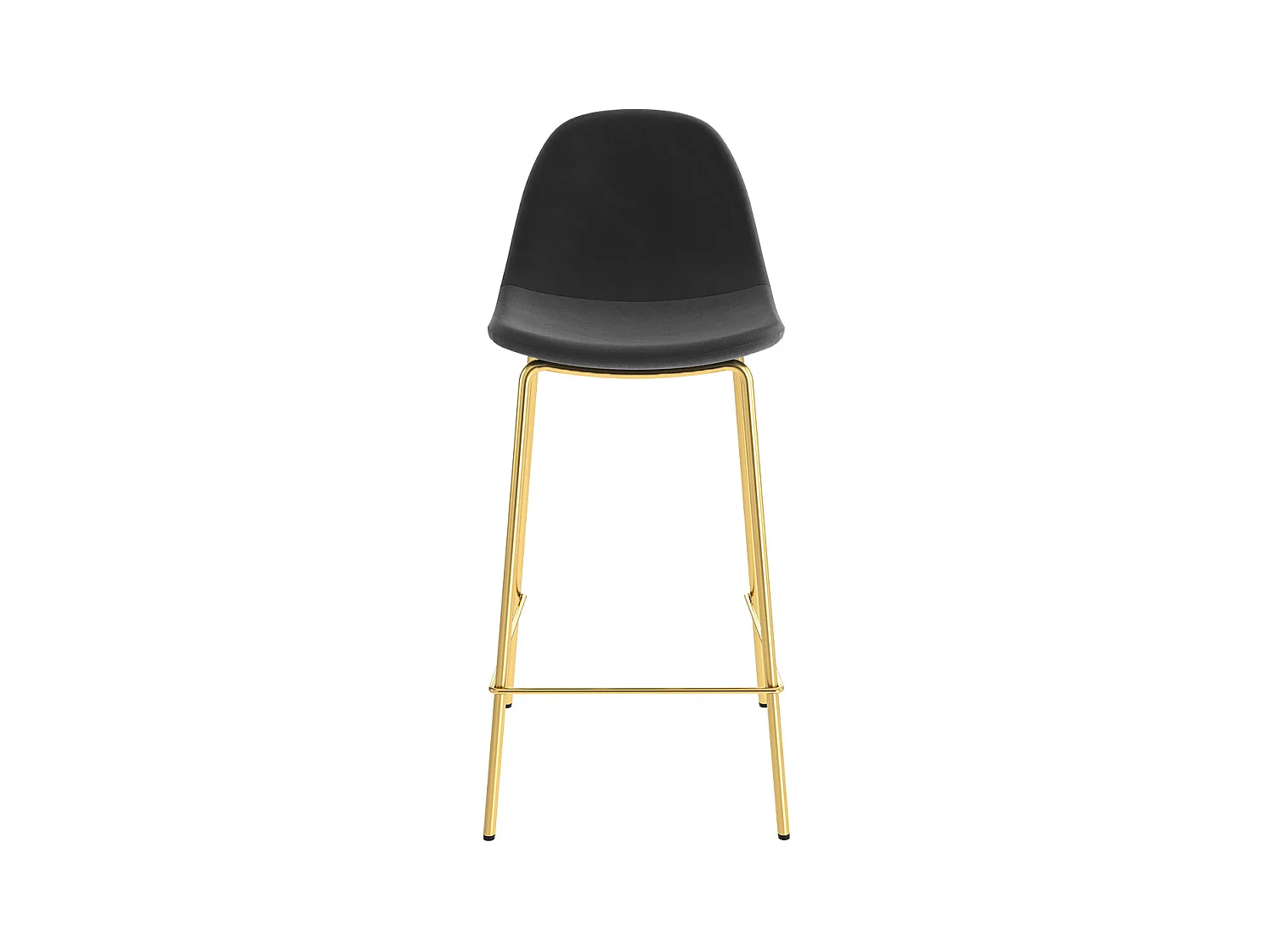 Lot de 2 chaises pour îlot central 65 cm en velours noir et doré - Henrik