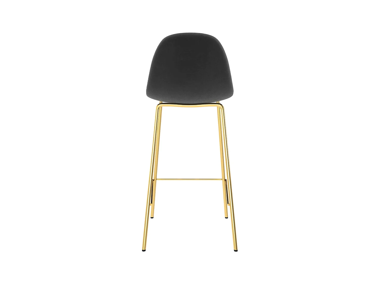 Lot de 2 chaises pour îlot central 65 cm en velours noir et doré - Henrik