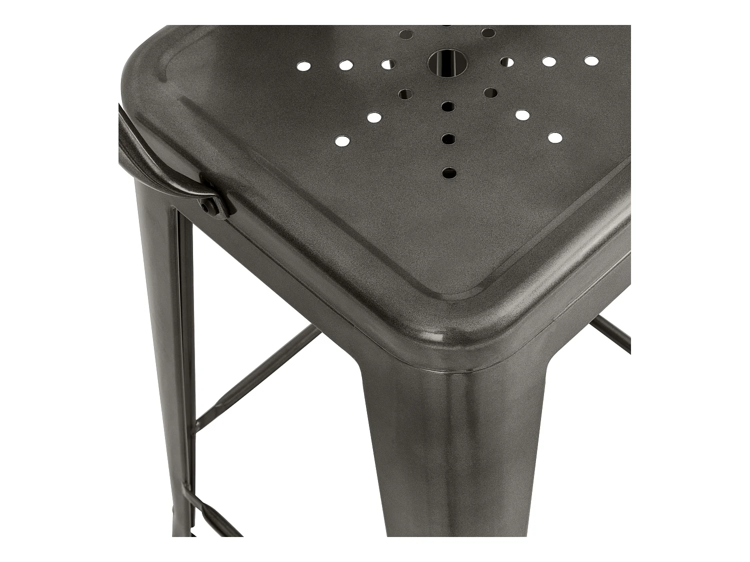 Lot de 2 chaises pour îlot central 67 cm en métal gris anthracite - Indus