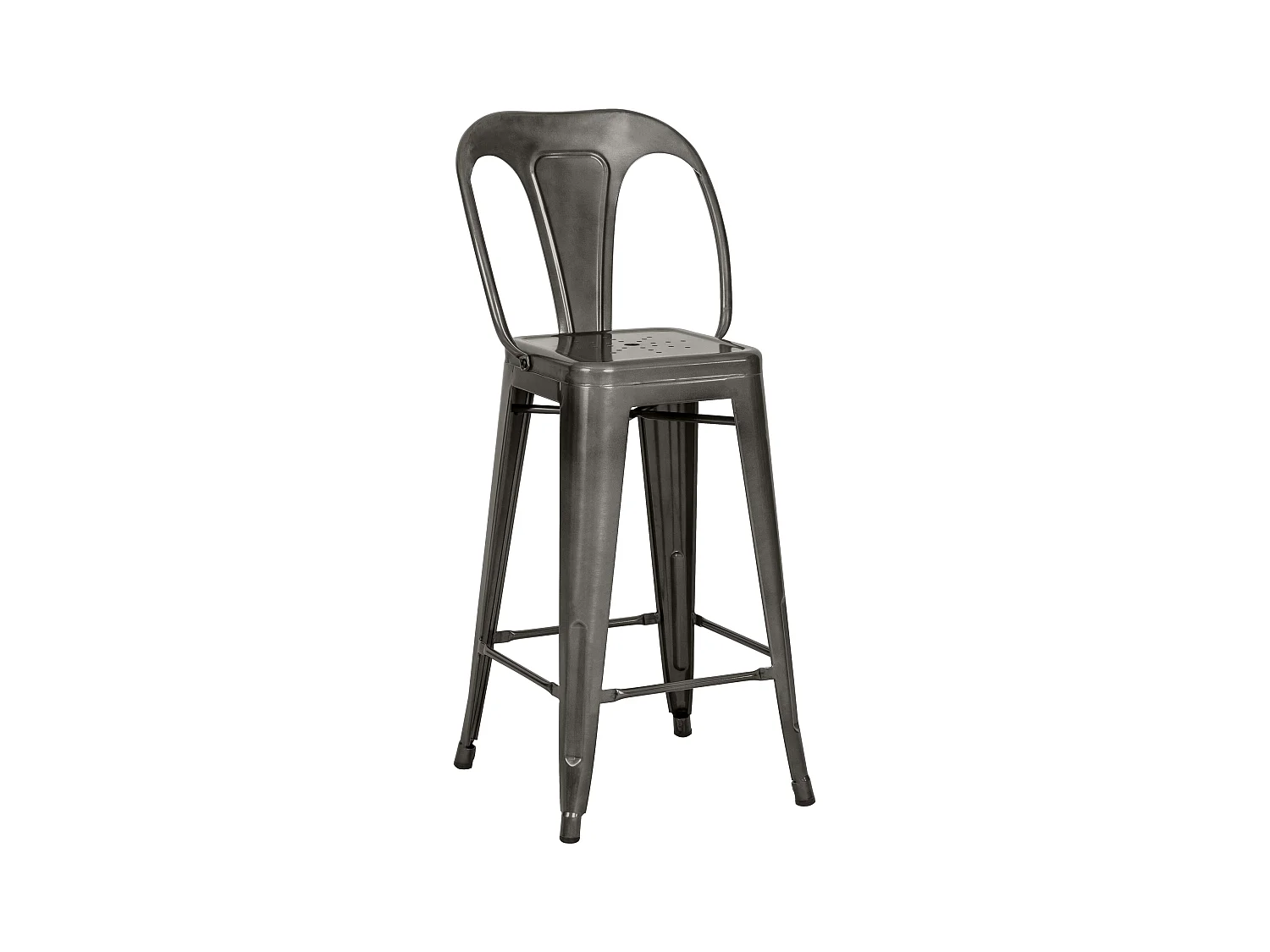 Set de 2 taburetes para isla de cocina en gris carbón 67 cm - Indus